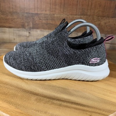 Skechers Ultra Flex 2.0 Sneakers Womens 8 Black White Shoes 12554 Knit