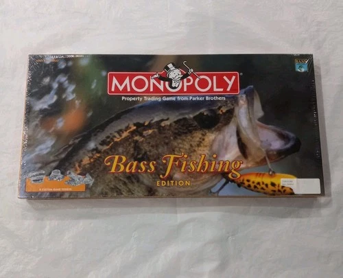 Vintage Monopoly Bass Fishing Edition Parker Bros Board Game 1998 New & Sealed