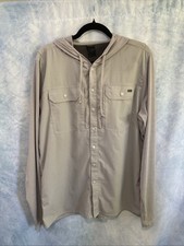 ANETIK UltraGuide Hooded Shirt Men M Gray Performance Hiking Fishing Long Sleeve