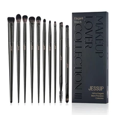 Jessup Eyeshadow Brush Set, 10Pcs Eye Makeup Brushes Professional for Blending E