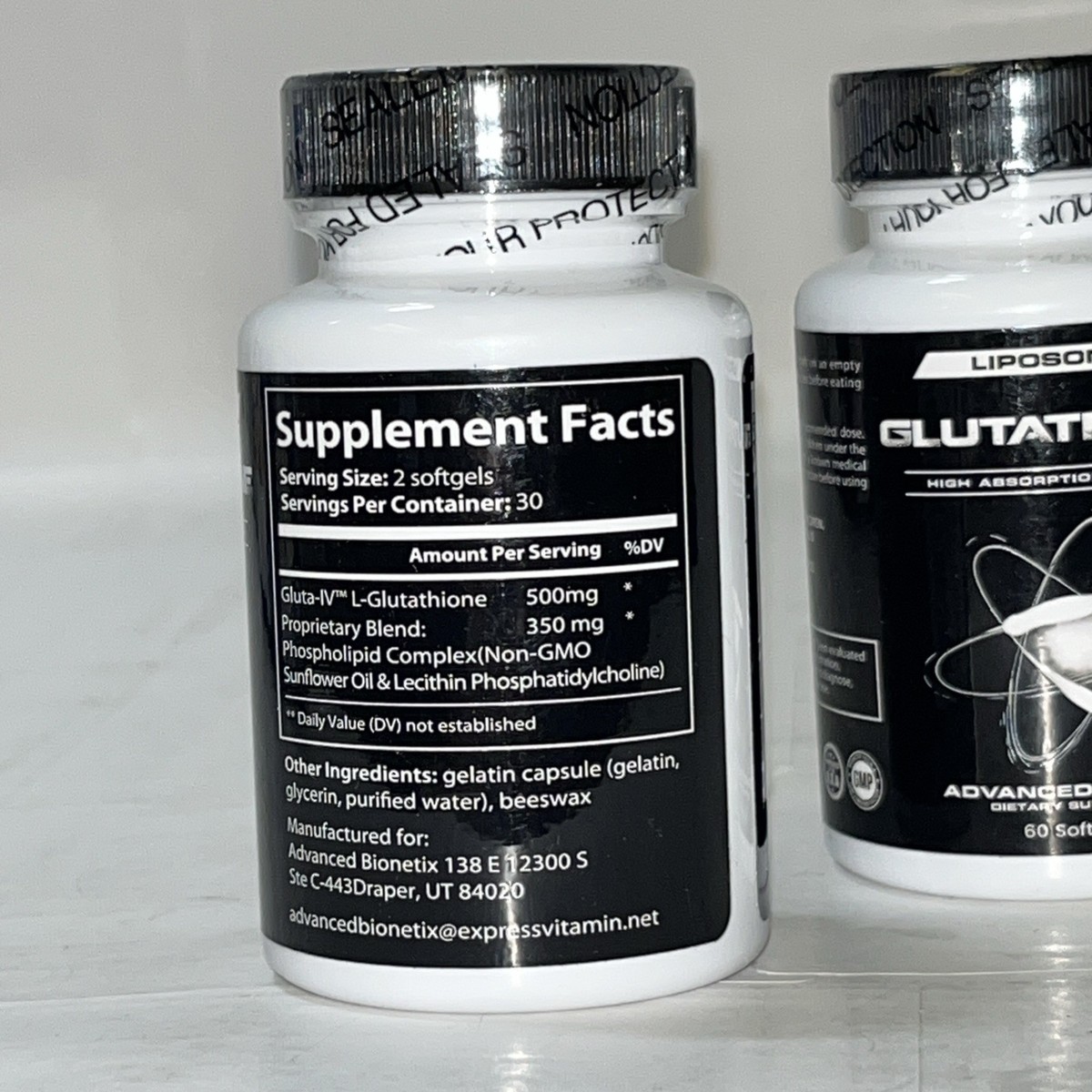 850mg Liposomal Glutathione Supplement Two Pack Exp08/2026 60 Soft Gels  Each | eBay