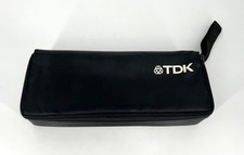 VINTAGE TDK Case Logic 15 CASSETTE TAPE HOLDER CARRYING BAG Black Zipper Storage
