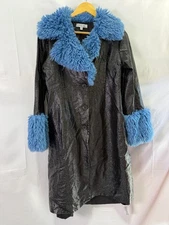 Love, Whit by Whitney Port Black Sherpa Collar Coat Size M Good Condition