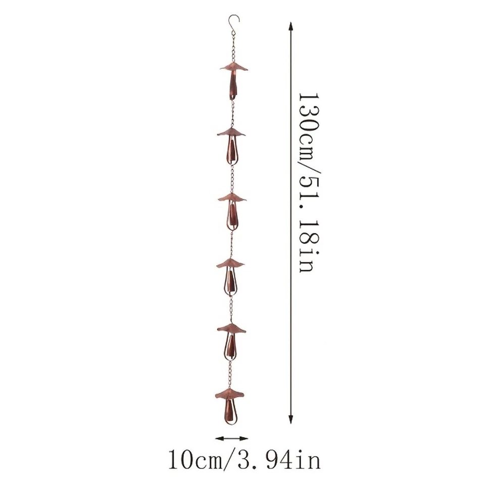 Remplacement de chaîne de pluie champignon pour gouttières, conduit l'eau de pluie pour toits de véranda - Photo 3/4