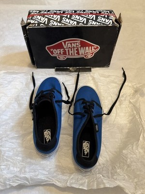 Vans Off The Wall Kids Blue Canvas Low Top Lace-Up Trainers US 4 / UK 3 / EUR 35