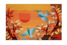 Tapisserie Aubusson "Oiseaux à la brume" manufacture Robert Four