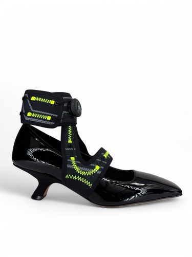 NUEVO DIOR X ROGER VIVIER Mujer 62-66 Negro y Verde Charol Bombas IT36.5 - Imagen 2 de 10