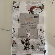 NWT Pottery Barn Kids Peanuts Snoopy HALLOWEEN Pillowcase Standard