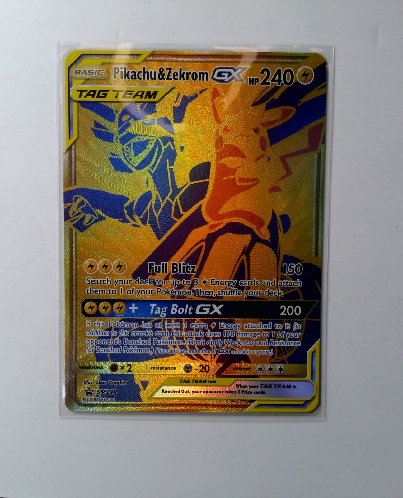 Pikachu & Zekrom GX - SM248 Sun & Moon Black Star Promo Tag Team Pokemon VLP