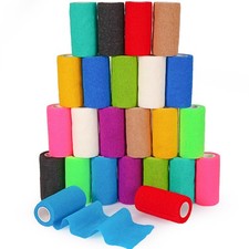 24-Pack 4"x5yd Self-Adhesive Bandage Wrap Elastic Athletic Breathable Cohesive