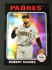 2024 Topps Heritage #714 Robert Suarez Chrome Black Refractor /75 Padres