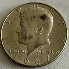 1967 P 40% Silver Kennedy Half Dollar Coin (50c)/Circulated/Philly/US Mint/JFK4