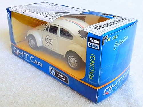 2024 QHT Cream Color VW BEETLE #53 Car Like HERBIE THE LOVE BUG Pull Back Motor - Imagen 14 de 15