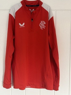 Castore Rangers FC Junior 1/4 Zip Trainingstop rot weiß - Größe JXL (13-14Y)