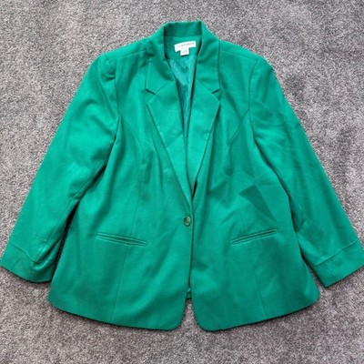 Sag Harbor Woman 22W Green Single Button BlazerJacket 43494 Masters Golf Estilo