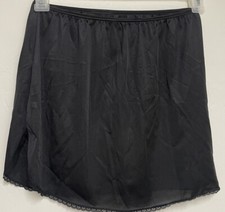 Vintage Vassarette Mini Black Nylon Slip Smal 11-122 Silky Sissy 16  USA
