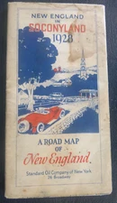 1928 New England  road Socony oil gas Standard NY