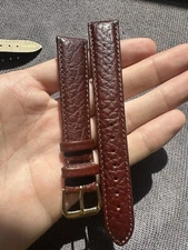 Vintage Watch Strap 18 mm  L Size Leather Nos Top Quality V56