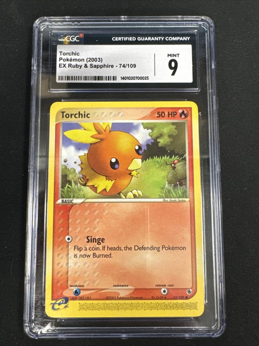 2003 Pokemon EX Ruby & Sapphire # 74 Torchic CGC 9 Card MINT! Rare