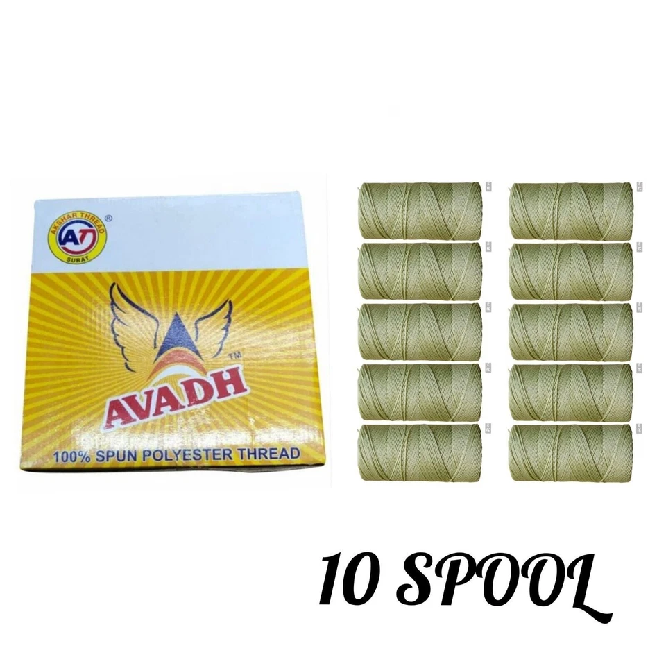 Avadh Spun Polyester LIGHT GREEN Thread suitable for all types of sewing - Image 2 of 3