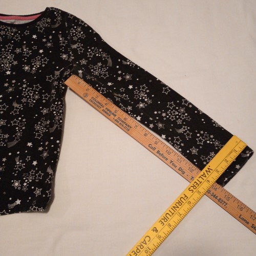 Wonder Nation Girls Jersey Tee Size L 10/12 Black White Stars Long Sleeve, EUC - Picture 5 of 10