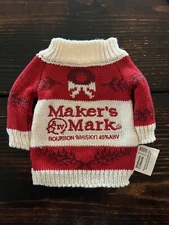 Maker's Mark Bourbon Whiskey Mini Holiday Ugly Bottle Sweater *BRAND NEW*