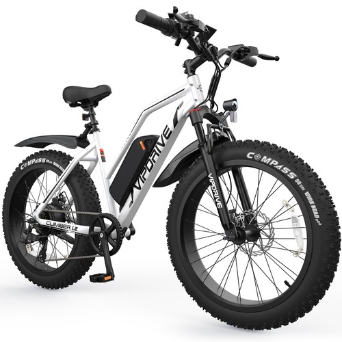26in' Fat Tire Electric Bicycle Adults Mountain Ebike 48V 13AH Removable Battery