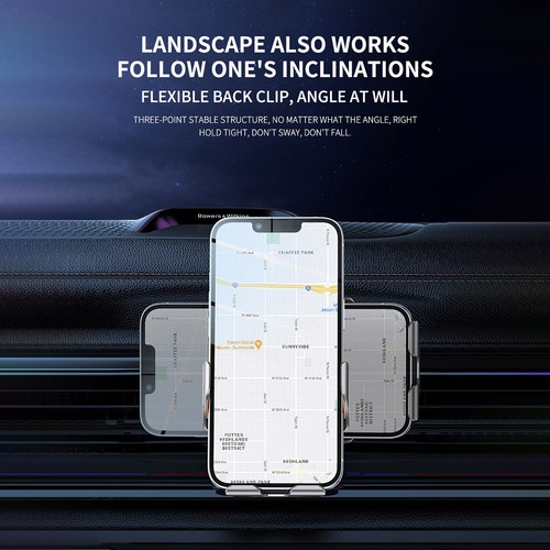 30W Wireless Charger Car Mount Air Vent Bracket For iPhone 14 13 Samsung S23 S22 - Picture 4 of 20
