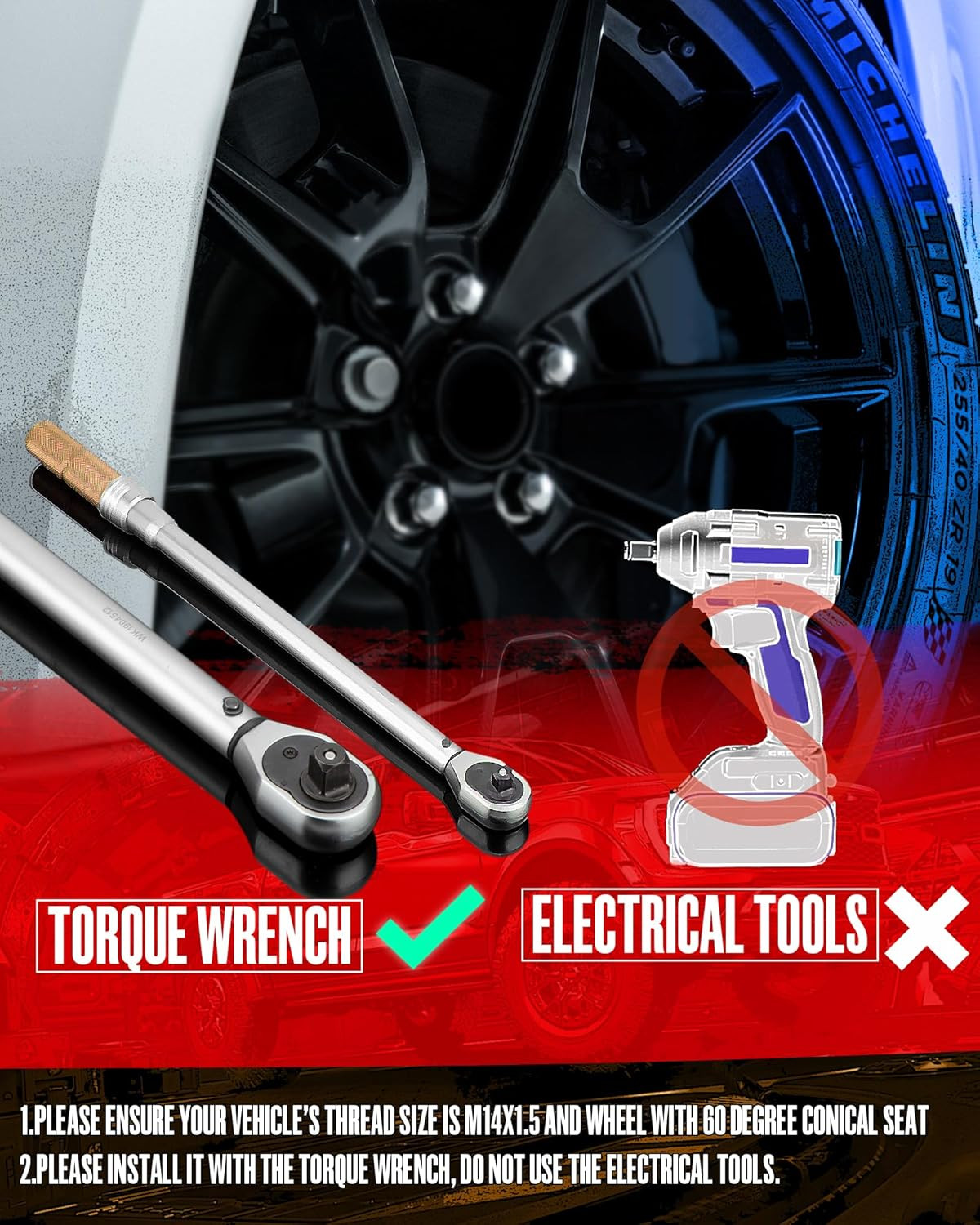 32Pcs Black 14X1.5 OEM Lug Nuts for Chevy Silverado GMC Sierra 2500 3500,14Mmx1.