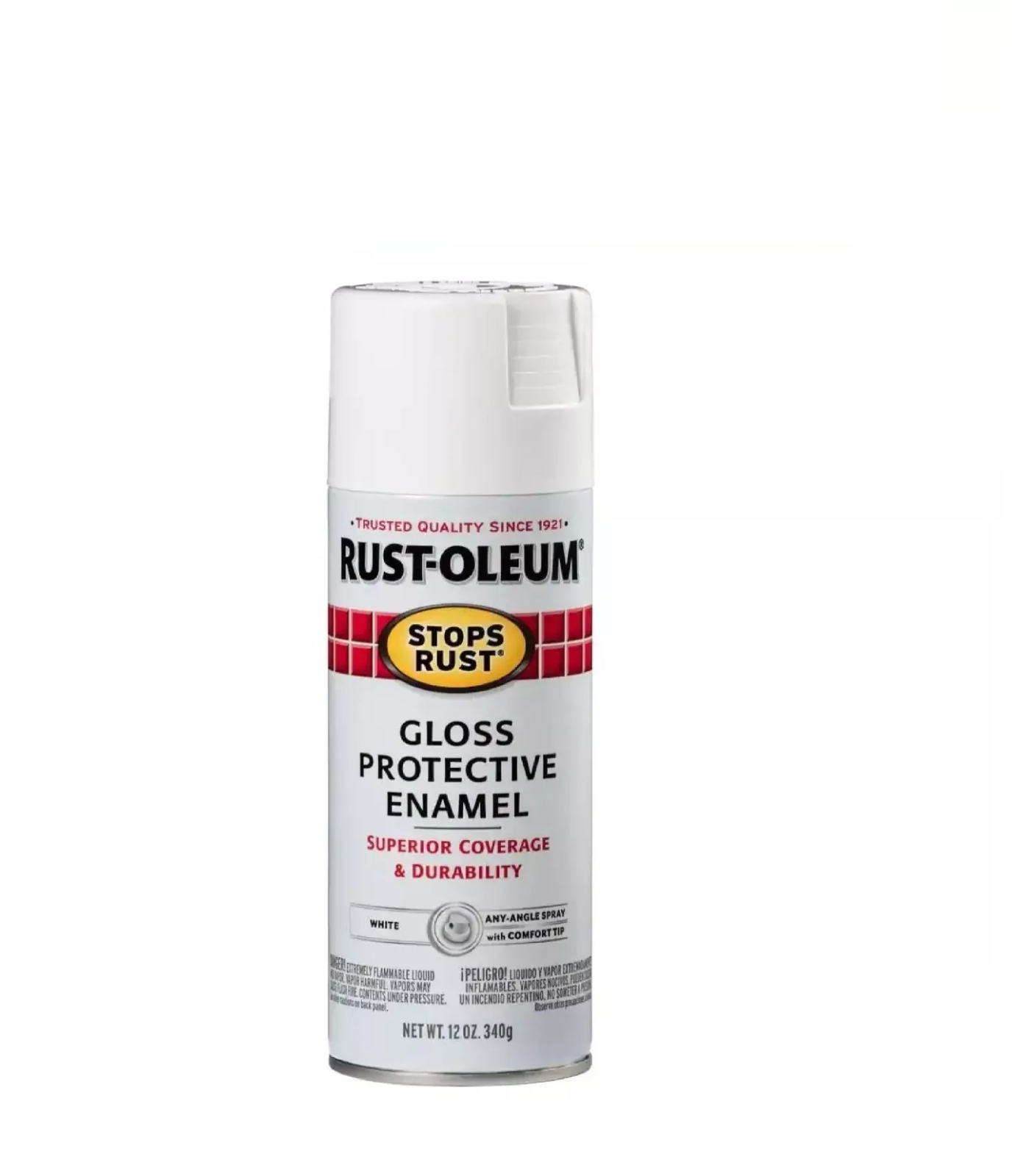 Rust-Oleum Stops Rust Protective Enamel Gloss White Spray Paint 12 oz. USA