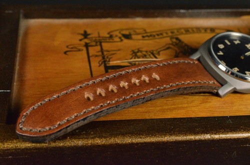 MA WATCH STRAP 26 24 22 MM NIEBLA 4 BROWN CALF LEATHER VINTAGE BAND FITS PANERAI - 第 9/12 張圖片