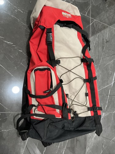 Pine Creek USA Camper Pack Hiking Backpack Red/Beige 28”x16”x9” good condition - Picture 4 of 5