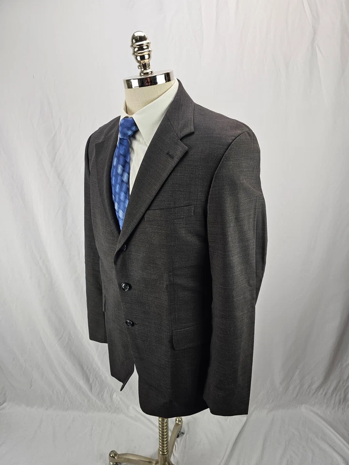 Theory Men's Gray Wool Blend Blazer Jacket 42R - Image 3 of 4