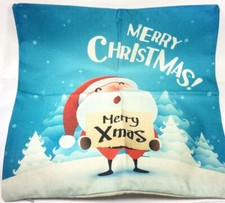 Holiday Merry Christmas Santa Claus 17  Throw Pillow Case/Cover - Set Of 2 NEW