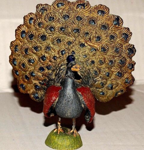 Hausser Vintage German Composition Elastolin Animal Peacock #4081 AT3071419l - Picture 1 of 12
