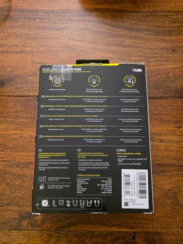CORSAIR iCUE LINK RX140 RGB STARTER KIT (BLACK) 2 Fans and iCue Controller - Afbeelding 2 van 2