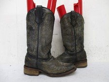 CORRAL Distressed Leather Square Toe Cross Wing Cowboy Boots Sz 3.5 Style A1032