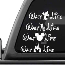 Walt Life - Disney Four 7" Pack of Vinyl Decals window car truck laptop notebook