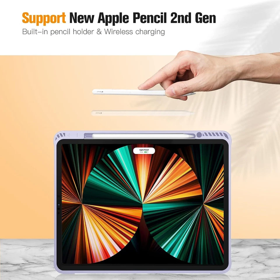 Case for iPad Pro 12.9-inch 6th Generation 2022 Soft TPU Cover w/ Pencil Holder - Image 3 of 4