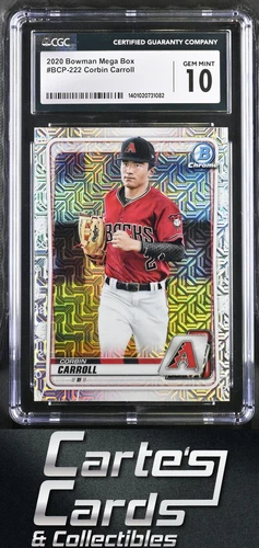 Corbin Carroll 2020 Bowman Chrome BCP-222 Prospects Mega Box Refractor CGC 10