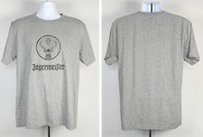 Jagermeister Distressed Stag Logo T Shirt Mens Large Polyester Cotton Blend Gray
