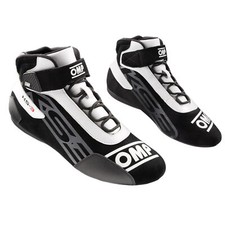 OMP KS3 KS-3 KARTING BOOTS BLACK & WHITE  SUEDE LEATHER / KART TRACK DAYS