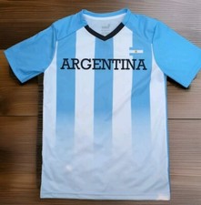Youth Boys Argentina Soccer Jersey Size Medium 10-12 Messi Team Kit Top