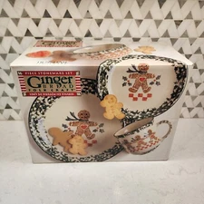 TIENSHAN GINGERBREAD FOLKCRAFT CHINA STONEWARE 16 Piece Set in Original Box