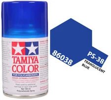Tamiya 86038 PS-38 Translucent Blue Polycarbonate Lexan RC Spray Paint 100ml -US