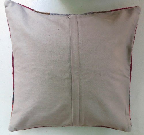 FUNDA DE ALMOHADA ONE KILIM 100 % LANA. CREMALLERA TRASERA ROJA ROSA TAUPE 16""X 16 - Imagen 11 de 11