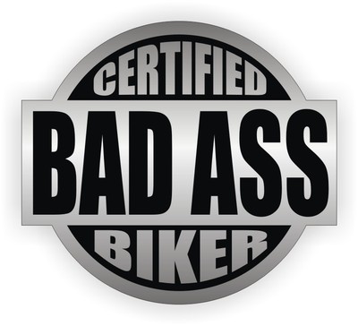 Certified Bad Ass Biker Hard Hat Sticker | Welding Motorcycle Helmet Decal | USA
