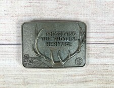 Vintage NRA Whittington Center Preserving Our Shooting Heritage Belt Buckle Deer