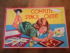 Early Spear's Stencil Outfit Box used England Rare Collector