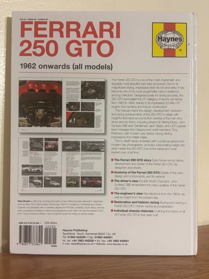 Ferrari 250 GTO 1962 en adelante manual de taller del propietario Foto 2 de 2